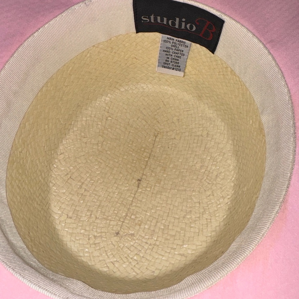 Elegant Pink Women's Hat Vintage Tea By Studio B - Picture 8 of 9